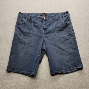 Venezia Womens Denim Bermuda Shorts Size 22 Blue Jean Stretch Plus Size